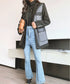 Faux Leather Panel Tailored Jacket